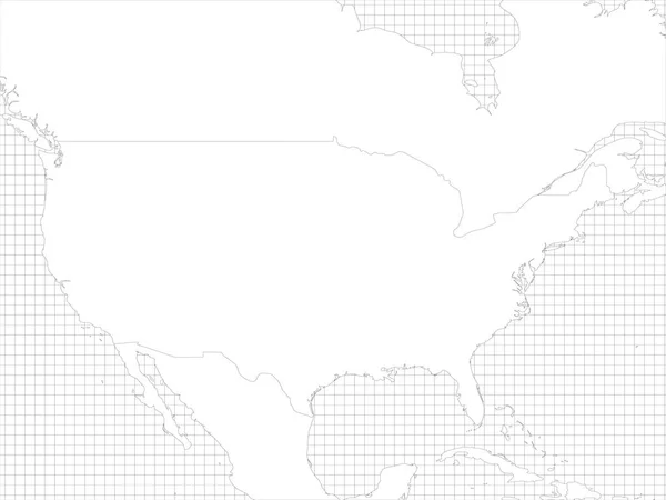 EUA mapa em branco esboço simples —  Vetores de Stock