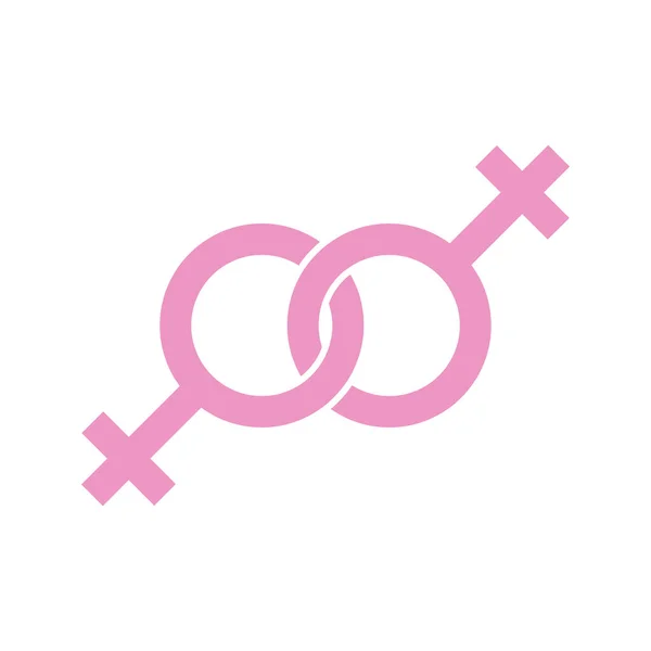 Lesbienne signe de genre icône vectorielle — Image vectorielle