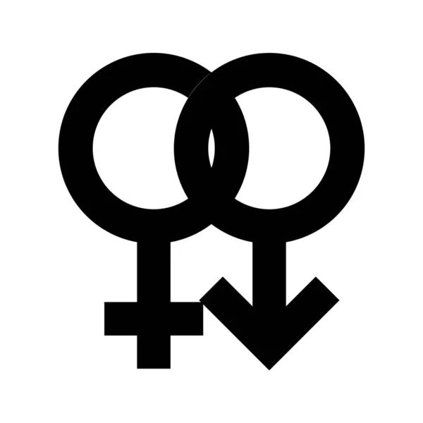 Heterosexual pair gender sign vector icon — Vettoriale Stock