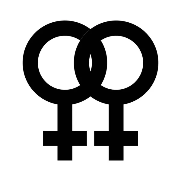 Lesbian gender sign vector icon — Stock Vector