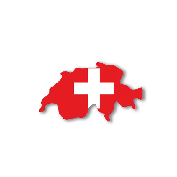 Drapeau national de la Suisse en forme de carte de pays — Image vectorielle