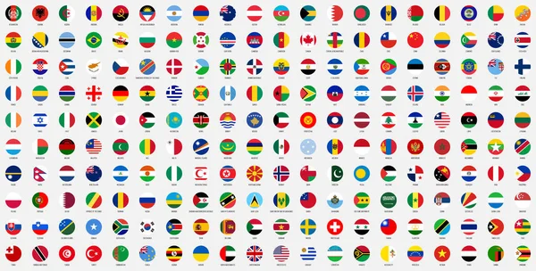 Círculo banderas nacionales de los países del mundo — Vector de stock