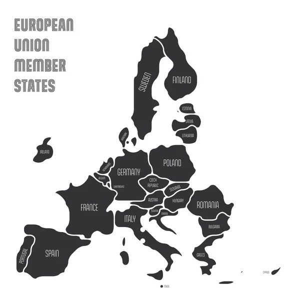 Zjednodušená hladká mapa EU — Stockový vektor