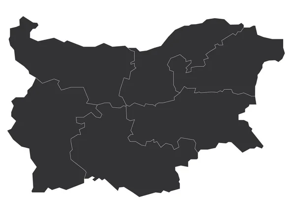 Bulgaria - Mapa administrativo de las regiones — Vector de stock