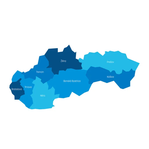 Словакия - административная карта регионов — стоковый вектор
