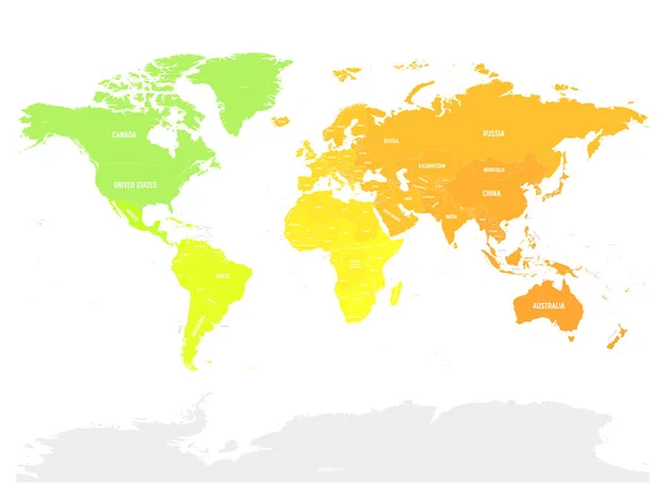 Mapa político colorido del mundo — Vector de stock