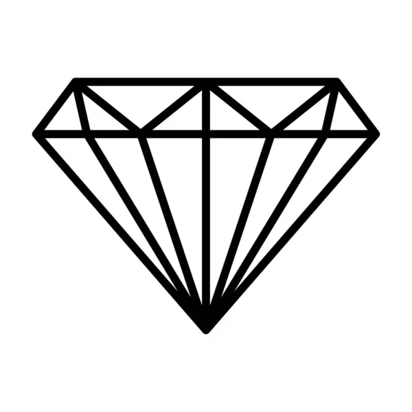 シンプルなブラックアウトラインダイヤモンドベクトルアイコン — ストックベクタ