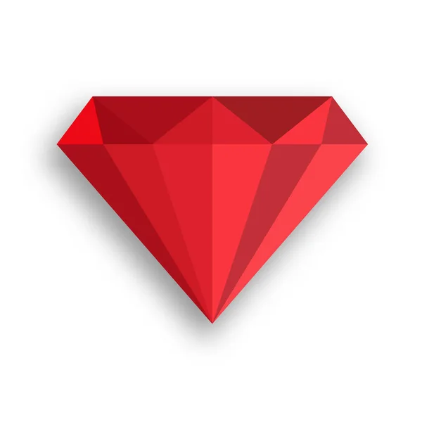 Prosta ikona wektora czerwonego diamentu — Wektor stockowy