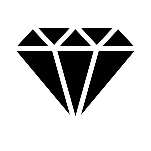 Prosta czarna ikona wektora diamentu — Wektor stockowy