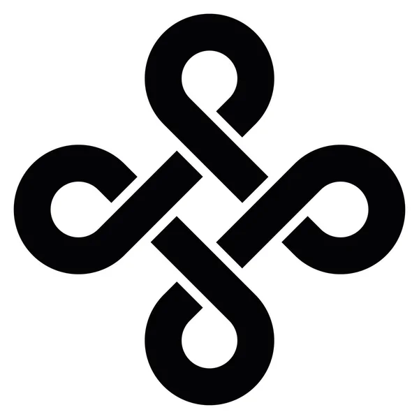 Bowen Sinal Loop Interminável Entrelaçamento Celta Símbolo Simples Vetor Plano — Vetor de Stock