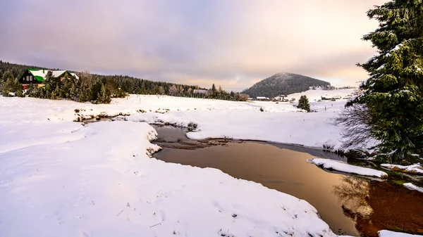 Wintertime landscape of Jizera Mountains — Stock Photo, Image