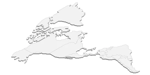 Izometryczna mapa polityczna Ameryk — Wektor stockowy