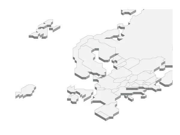 Mapa político isométrico da Europa —  Vetores de Stock