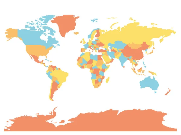 Peta Dunia Perbatasan halus yang disederhanakan - Stok Vektor