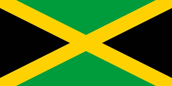 Jamaica officiële vlag van het land — Stockvector