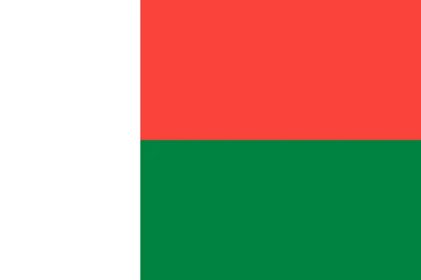 Bandeira oficial do país de Madagáscar — Vetor de Stock