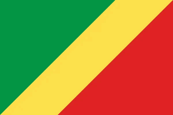 República del Congo bandera oficial del país — Vector de stock