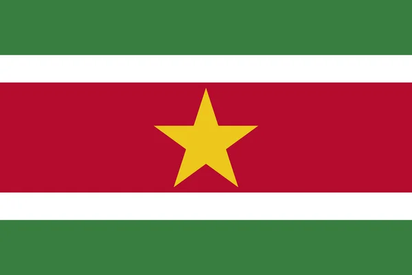 Surinam oficiální vlajka země — Stockový vektor