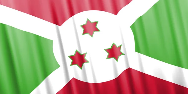 Vlnitá vektorová vlajka Burundi — Stockový vektor