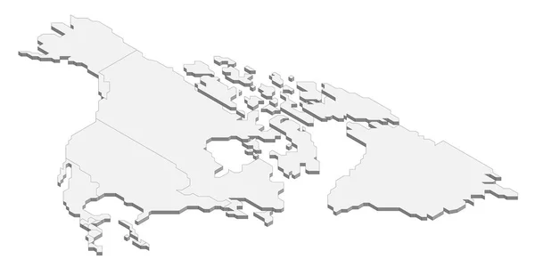 Mapa político isométrico da América do Norte — Vetor de Stock