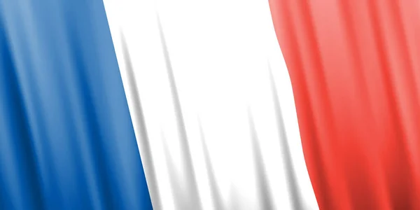 Волнистый векторный флаг Франции — стоковый вектор