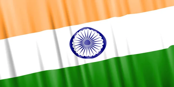Vlnitá vektorová vlajka Indie — Stockový vektor