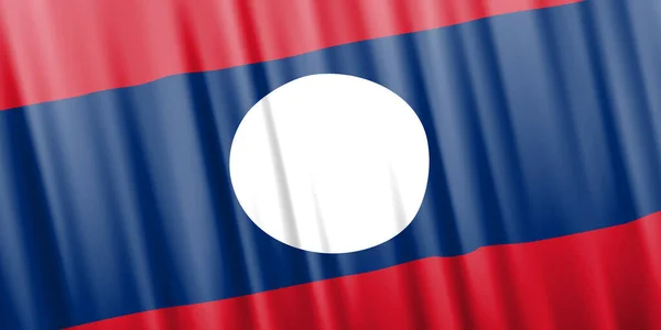 Drapeau vectoriel ondulé du Laos — Image vectorielle
