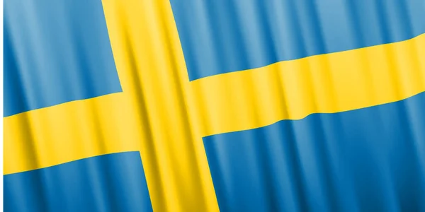 Golvende vectorvlag van Zweden — Stockvector
