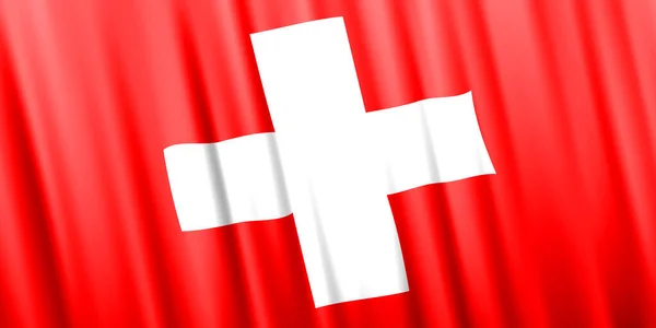 Drapeau vectoriel ondulé de Suisse — Image vectorielle