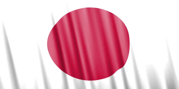 Golvende vectorvlag van Japan — Stockvector
