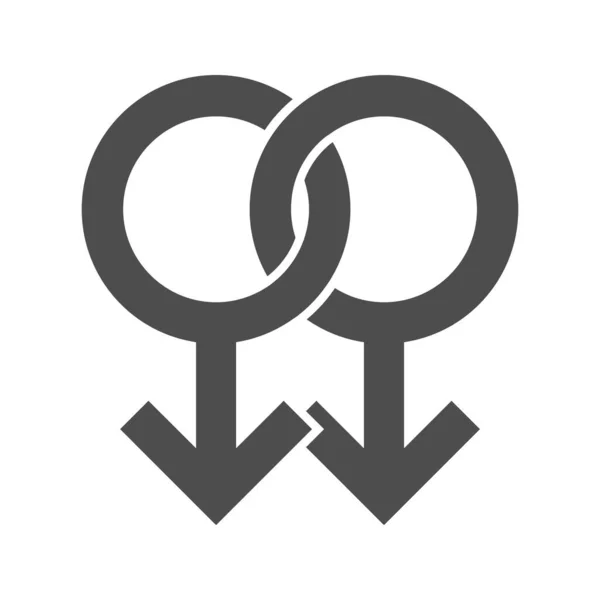 Ikona znaku homosexuálních pohlaví — Stockový vektor