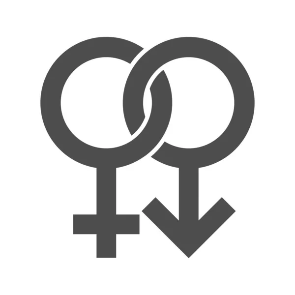 Heterosexual pair gender sign vector icon — Vettoriale Stock