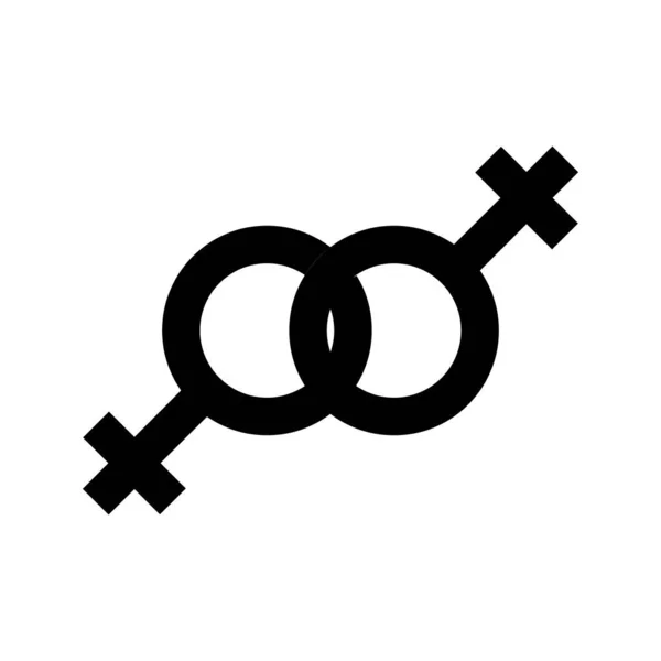 Lesbienne signe de genre icône vectorielle — Image vectorielle