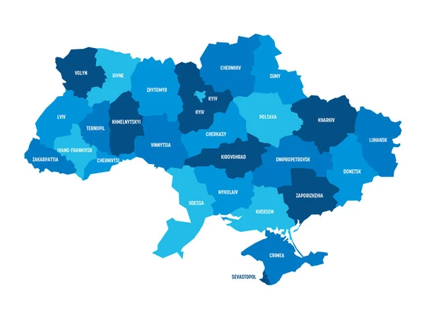 Украина - административная карта областей — стоковый вектор