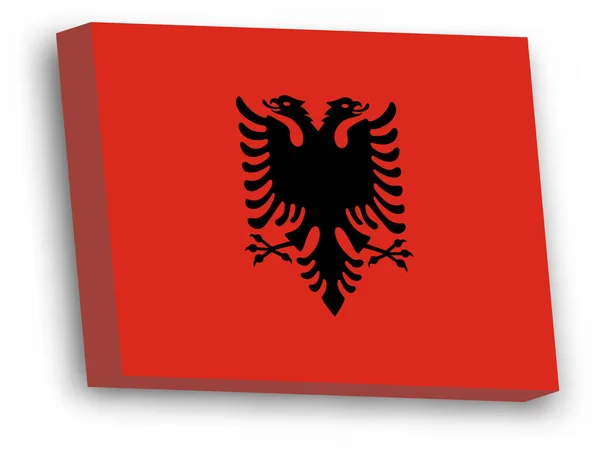 Bandera 3D del vector de Albania — Vector de stock