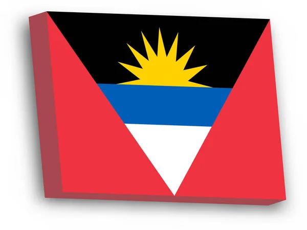 Bandera vectorial 3D de Antigua y Barbuda — Vector de stock