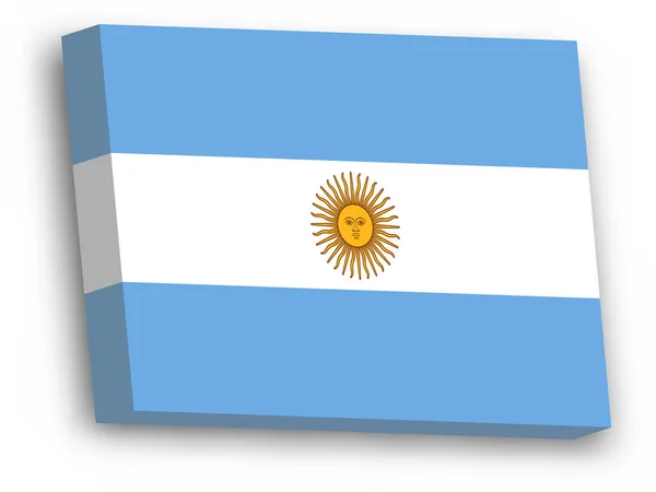 阿根廷3D矢量旗 — 图库矢量图片