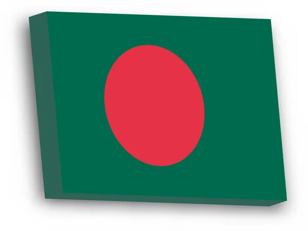 3D vektorová vlajka Bangladéše — Stockový vektor