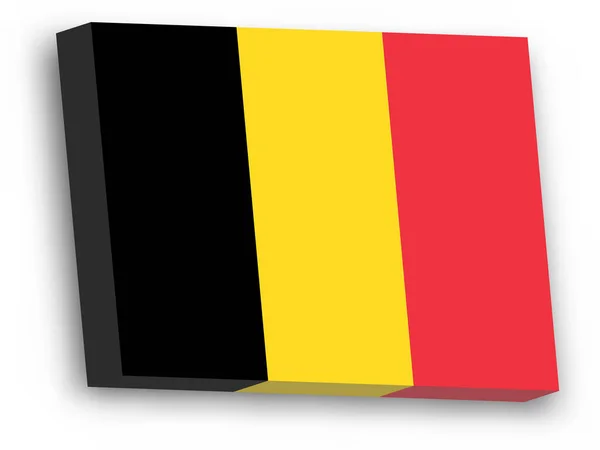 Drapeau vectoriel 3D de Belgique — Image vectorielle