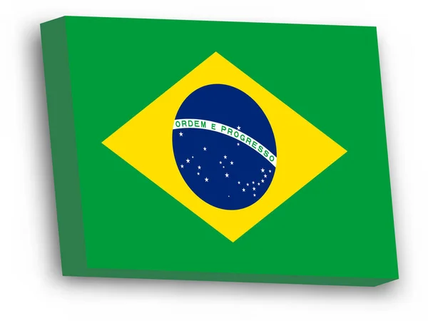3D vector vlag van Brazilië — Stockvector