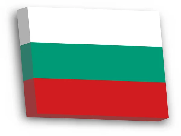Flaga wektora 3D Bułgarii — Wektor stockowy