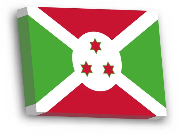 Bandera vectorial 3D de Burundi — Archivo Imágenes Vectoriales