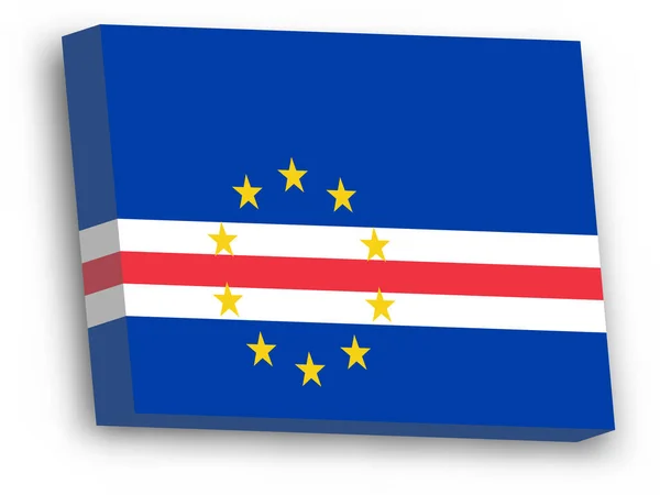 Bandera 3D de Cape Verde — Vector de stock