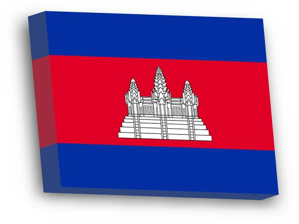 Drapeau vectoriel 3D du Cambodge — Image vectorielle