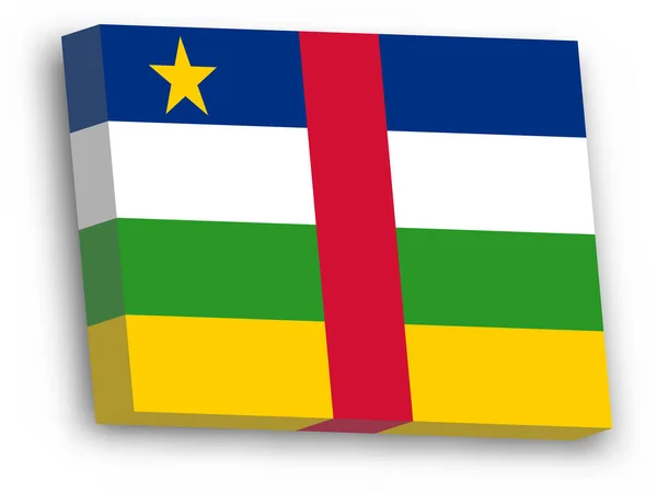 Orta Afrika Cumhuriyeti 'nin 3D vektör bayrağı — Stok Vektör