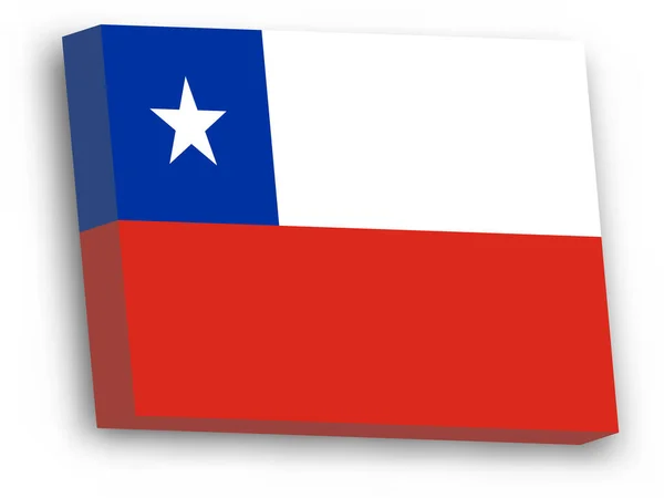 Bandera vectorial 3D de Chile — Vector de stock