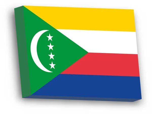 Bandera vectorial 3D de Comoras — Vector de stock