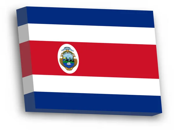 Bandeira vetorial 3D de Costa Rica — Vetor de Stock