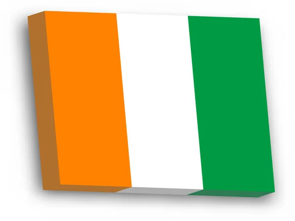 3D vektorová vlajka Pobřeží slonoviny — Stockový vektor