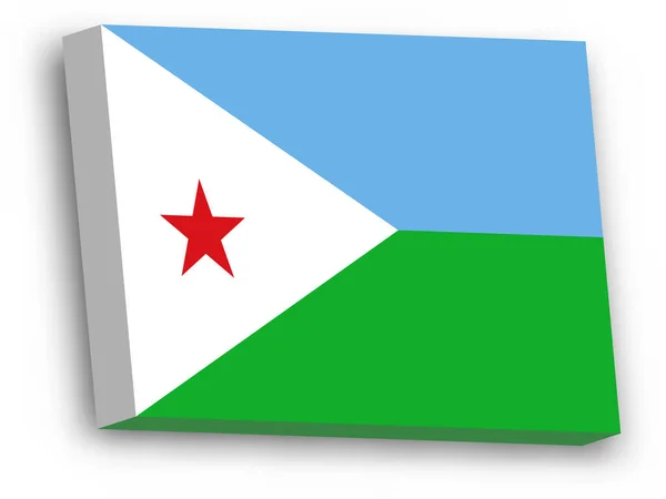 Bandera vectorial 3D de Yibuti — Vector de stock